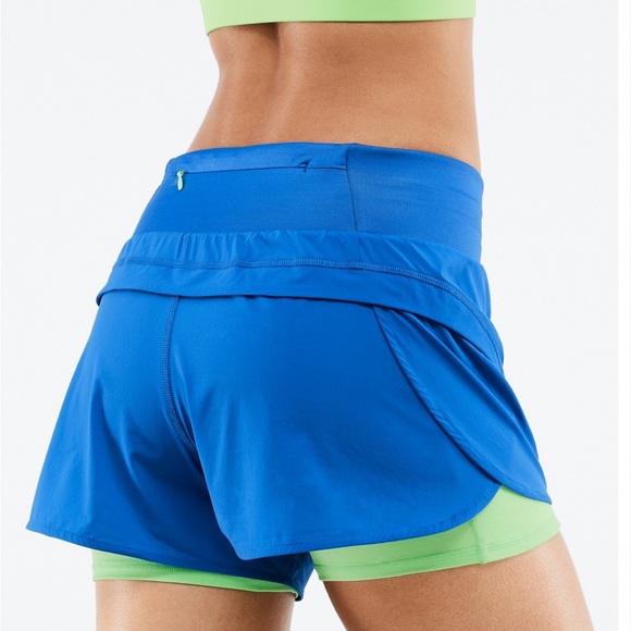 Fabletics Austyn Run Electric Blue Lined Workout Running Shorts - Picture 11 of 12